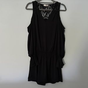 Ramy Brook open shoulder black dress